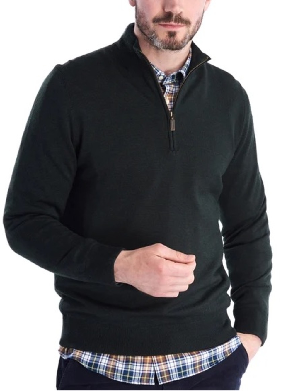 NWT Barbour GAMLIN HALF ZIP WATERPROOF SWEATER Olive - XL